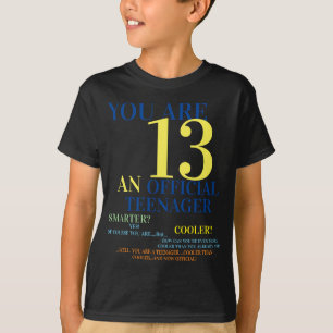 T-shirt officiel adolescent 13e anniversaire garço
