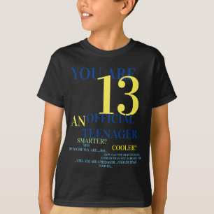 T-shirt officiel adolescent 13e anniversaire garço