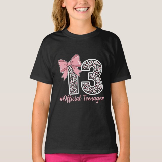 T-Shirt officiel adolescent Léopard Rose “13” (Devant)