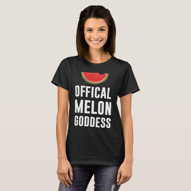 T-shirt officiel de pastèque de déesse de melon (Devant entier)