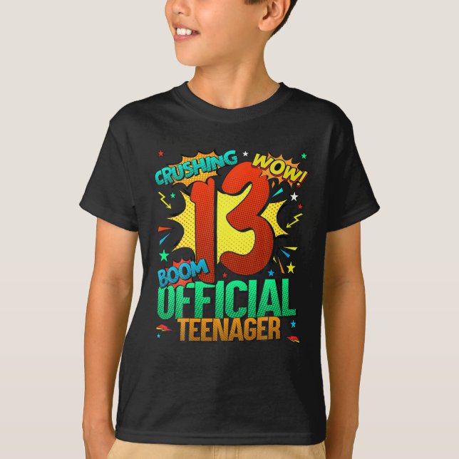 T-shirt Officielle Adolescent 13e Anniversaire Comique Awe (Devant)
