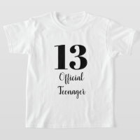 Officielle Adolescent 13e Anniversaire Noir Blanc