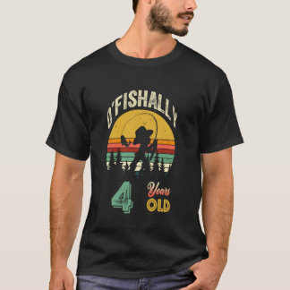 T-shirt Officiellement 4 Ans 4 Ans Poisson 4ème Anniversai