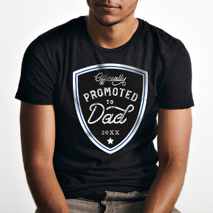 T-shirt Officiellement promu à Papa Bleu Badge