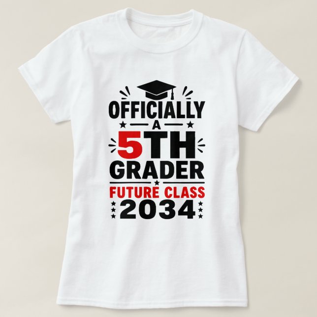T-shirt Officiellement un élève de 5e, future promotion de (Design devant)