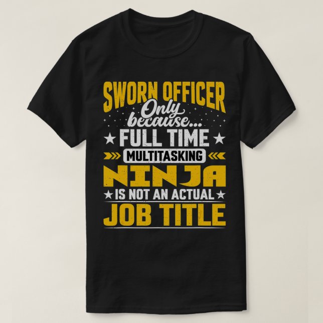 T-shirt Officier assermenté Titre du travail Funny Sous-sh (Design devant)
