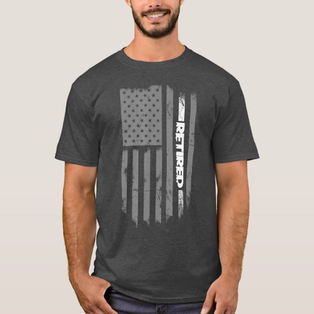 T-shirt Officier Correctionnel Retraité Drapeau Amérique m (Devant)