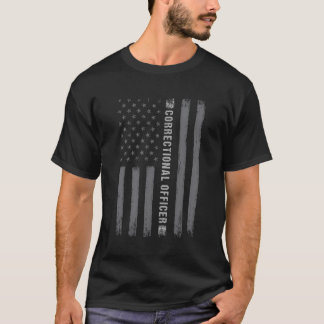 T-shirt Officier correctionnel sur le drapeau américain