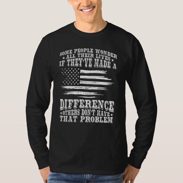 T-shirt Officier de police Blue Line We Make A Difference (Devant)