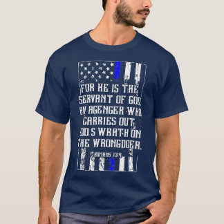 T-shirt Officier de police chrétien avec la Bible Verse