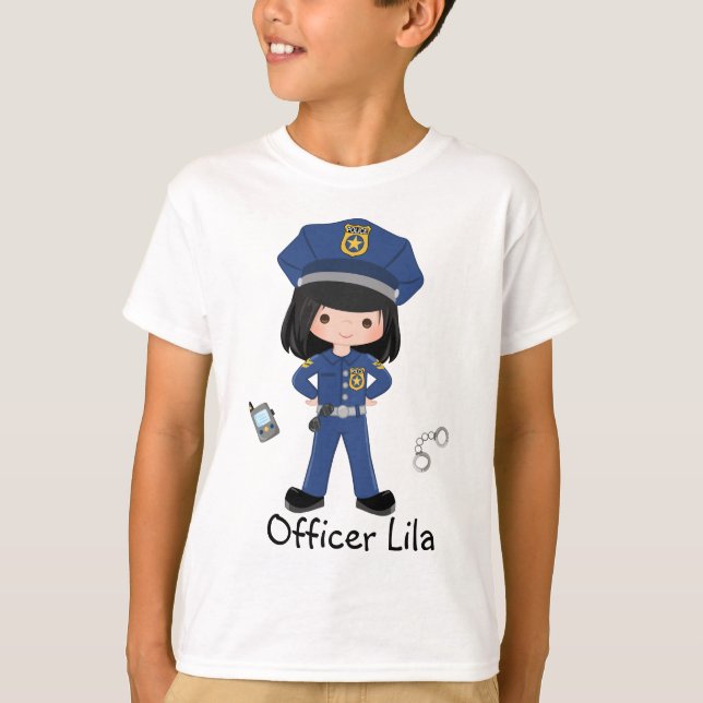 T-shirt Officier de police féminin personnalisé (Devant)
