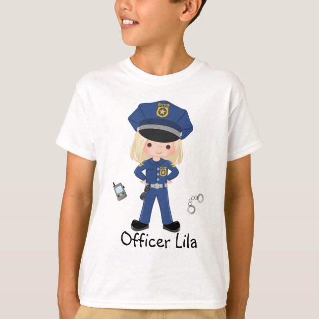 T-shirt Officier de police féminin personnalisé (Devant)
