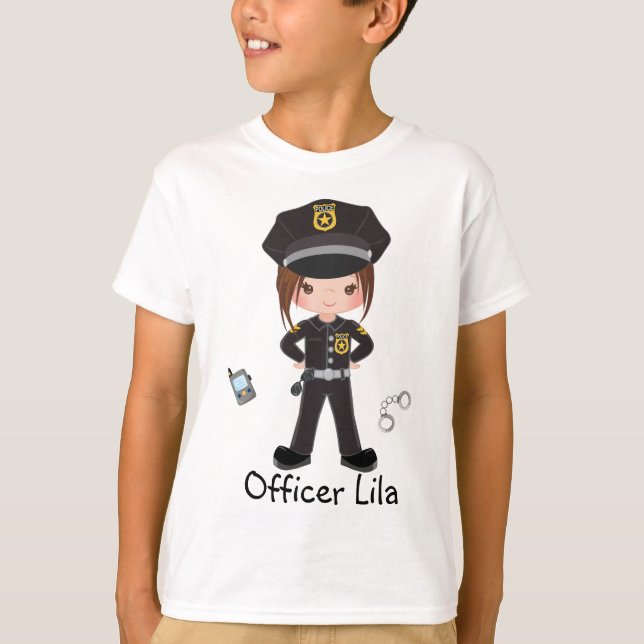 T-shirt Officier de police féminin personnalisé (Devant)
