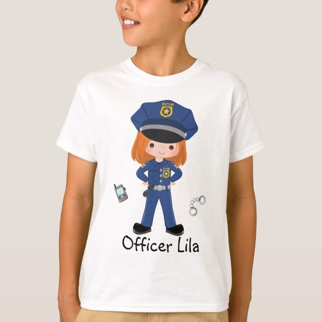 T-shirt Officier de police féminin personnalisé (Devant)