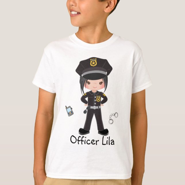 T-shirt Officier de police féminin personnalisé Applicatio (Devant)
