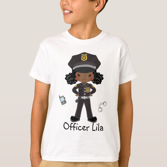 T-shirt Officier de police féminin personnalisé Applicatio (Devant)