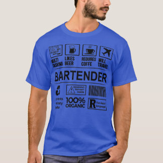T-shirt Offre d'emploi certifiée multi-tâche Bartender