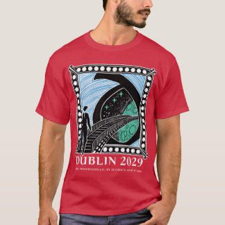 T-shirt Offre Dublin2029 avec écriture rétro blanc
