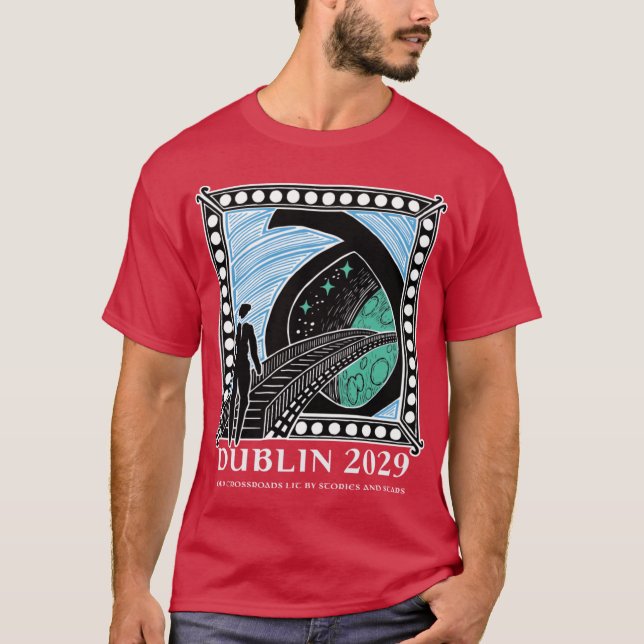 T-shirt Offre Dublin2029 avec écriture rétro blanc (Devant)