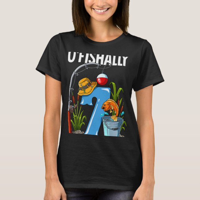 T-shirt O'fishally 7 Ans 7ème Anniversaire Pêche 1  (Devant)