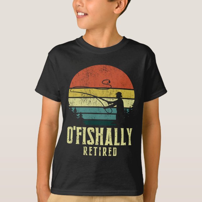 T-shirt Ofishally Retired Funny Fishing Retirement  (Devant)