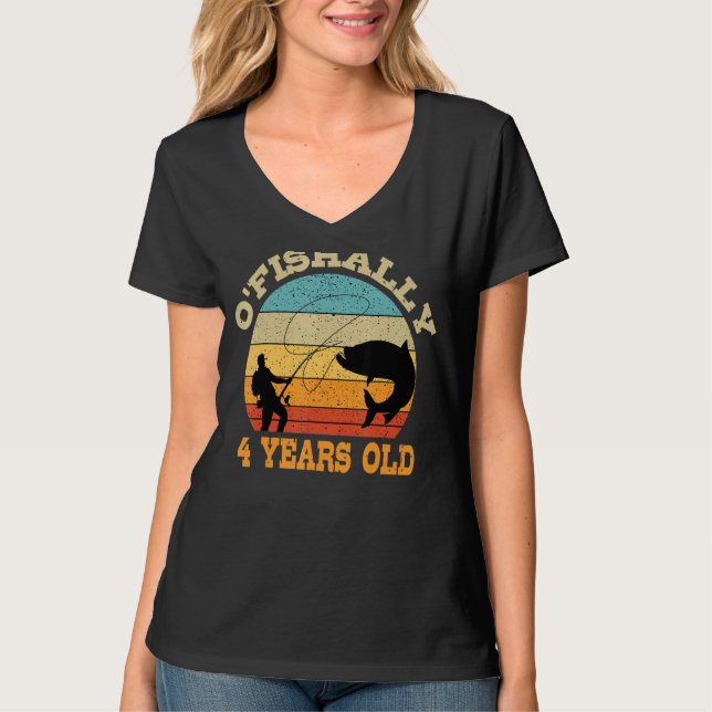 T-shirt O'Fishy 4 ans Pêche Anniversaire Thème Partie (Devant)