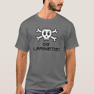 T-shirt OG Clarinetist Crâne et conception de mots croisés