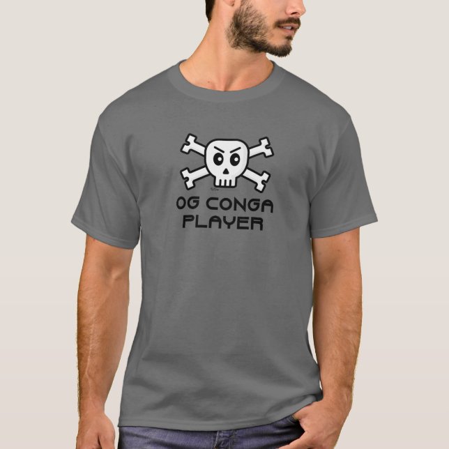T-shirt OG Conga Joueur Crâne et conception de mots croisé (Devant)