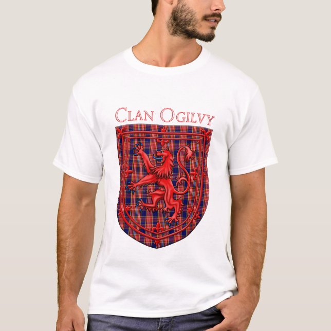 T-shirt Ogilvy Tartan Scottish Plaid Lion Rampant (Devant)