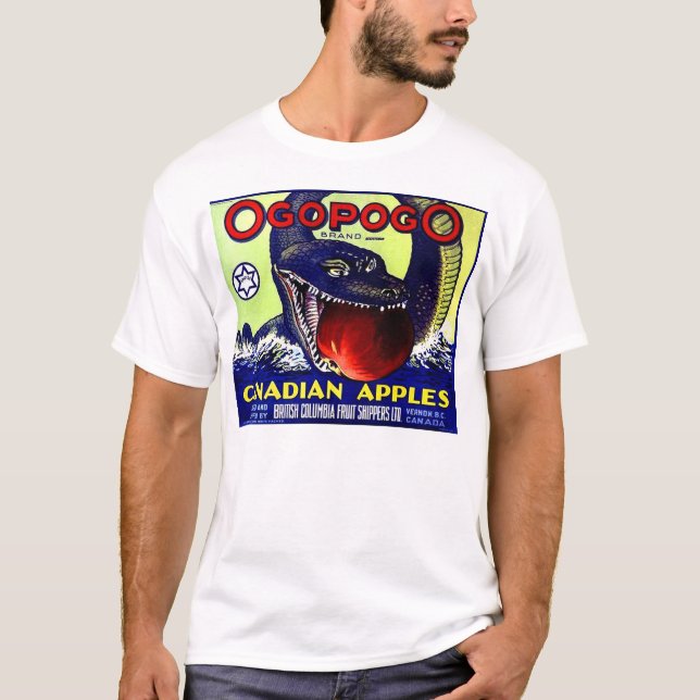 T-shirt Ogopogo étiquette canadien des caisses de fruits (Devant)