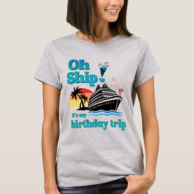 T-shirt Oh Bateau ! Voyage d'anniversaire (Devant)