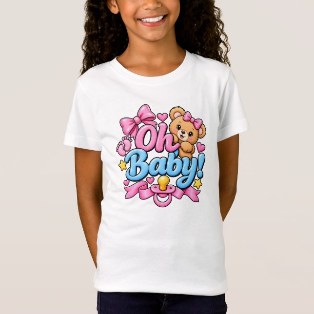 T-Shirt Oh Bébé ! Conception de célébration de Baby Shower (Devant)