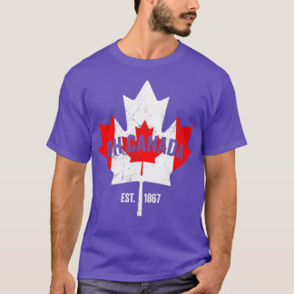 T-shirt Oh Canada Canadian Flag Maple Leaf Est 