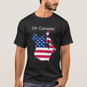 T-shirt Oh Canada Drôle Trump Carte De Usa 2