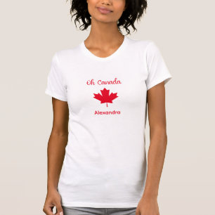 T-shirt Oh Canada   Elégante feuille d'érable rouge