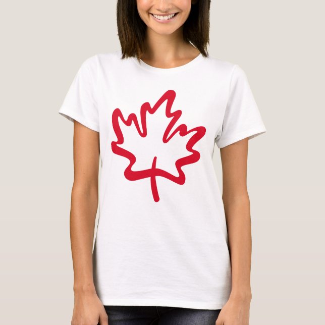 T-shirt Oh Canada ! Jour Big Red Canada Maple Leaf (Devant)