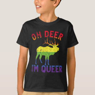 T-shirt Oh Cerf Je Suis Queer Arc-En-Ciel Lgbt Fierté Gay