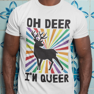 T-shirt Oh cerf Je suis queer LGBTQ fierté arc-en-ciel T-s