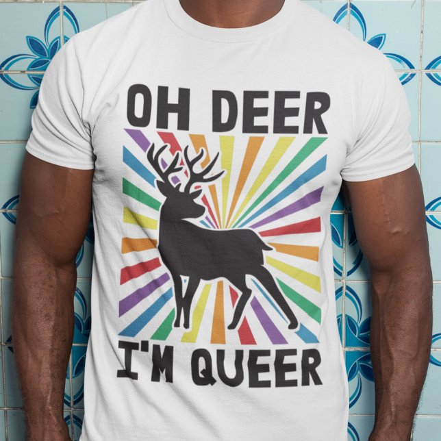 T-shirt Oh cerf Je suis queer LGBTQ fierté arc-en-ciel T-s (Créateur téléchargé)