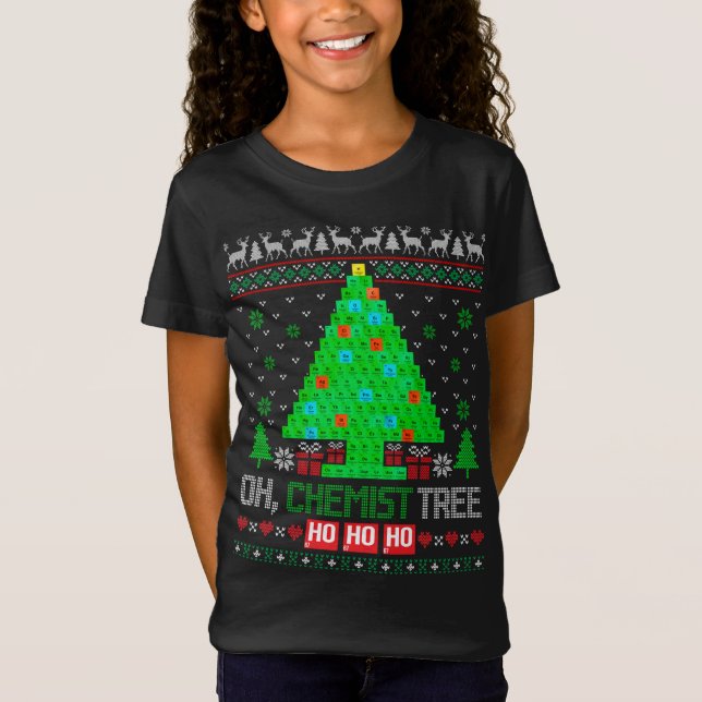 T-Shirt Oh Chemist Tree Chimie de Noël (Devant)