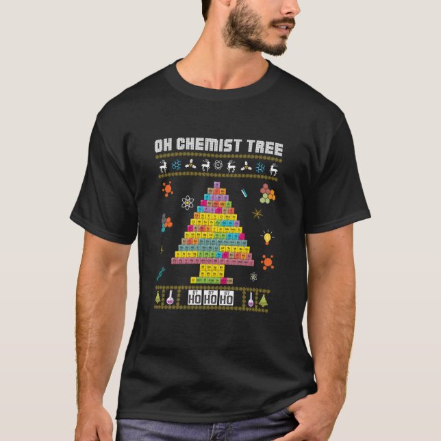 T-shirt Oh Chemist Tree Joyeux Noël Douleur moche Chemi (Devant)