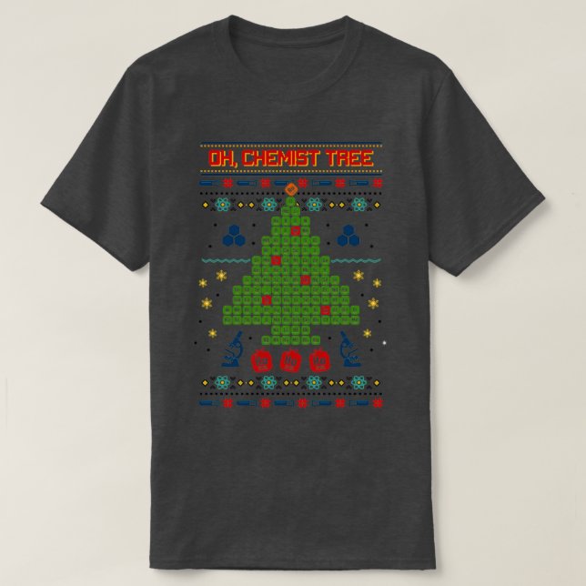 T-shirt Oh Chemist Tree Ugly Christmas Sweatshirt (Design devant)