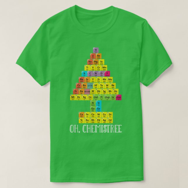 T-shirt Oh Chemistree Christmas Chemistry Science Periodic (Design devant)
