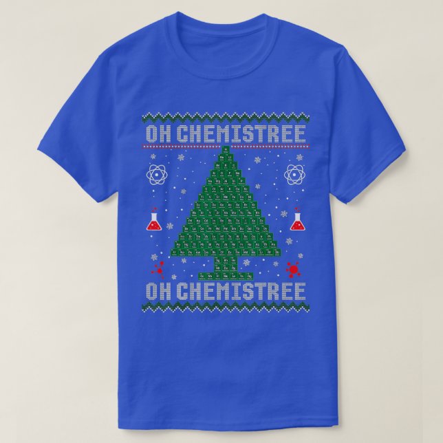 T-shirt Oh Chemistree Funny Science Noël Doux moche (Design devant)