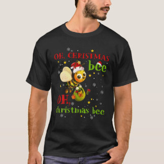 T-shirt Oh Christmas Bee - Bee Santa Hat Don - Joyeux Noël