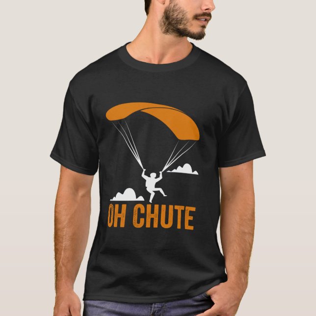 T-shirt Oh Chute Funny Enfants paramoteur Paraglide Père D (Devant)
