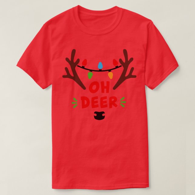 T-shirt Oh Deer Cute Funny Matching Cadeau De Noël Pour Ho (Design devant)
