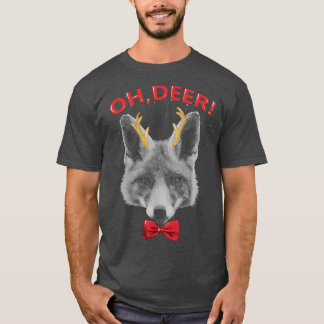 T-shirt Oh Deer Fox Xmas Red Bowtie Christimas tenue T-Sh