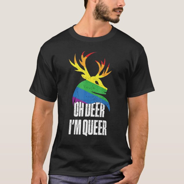 T-shirt Oh Deer Je suis Gay pride Queer Lgbt (Devant)