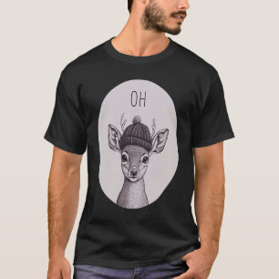 T-shirt Oh Deer mignonne Stag avec Casquette sur la tête